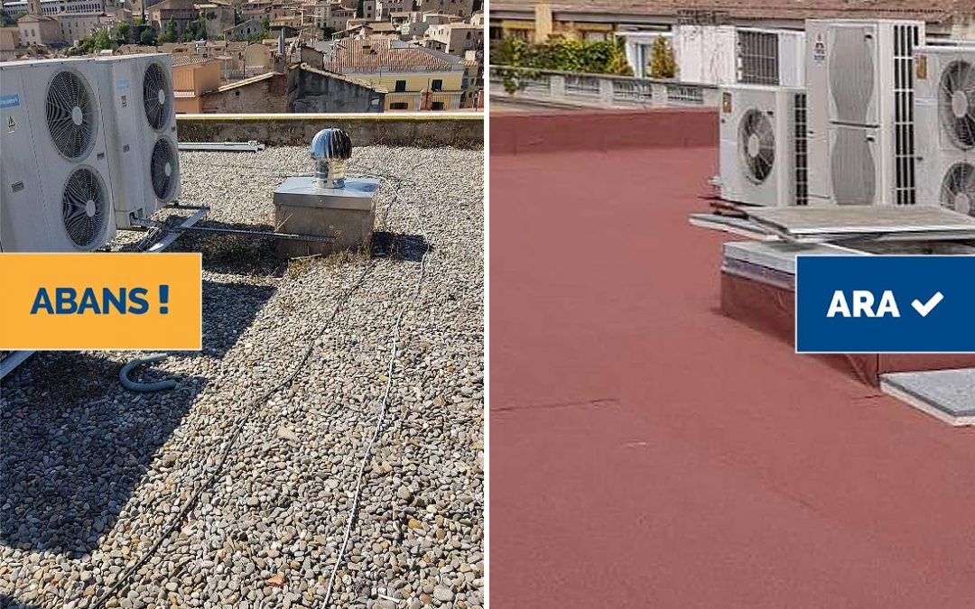 Rehabilitació i impermeabilització de coberta en edifici plurifamiliar, Girona
